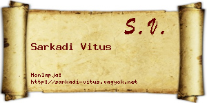 Sarkadi Vitus névjegykártya